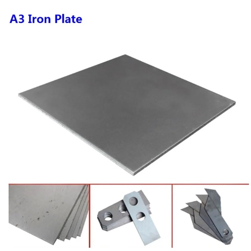 2 Stück A3-Eisenblech, Dicke 0,5 Mm, 0,6, 0,8, 1, 1,2 Mm, 1,5, 2, 3 Mm Eisenplatte for CNC-Rahmenmodellform, DIY-Konstruktion, Eisenpolster(100mm*200mm*2mm)
