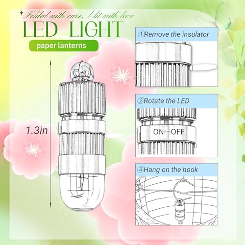 Image of Green Chinese Paper Lanterns with LED Lights, 10-Pack 10inch | Hanging Lights for St. Patrick's Day, Garden Party, Birthday Decorations, Ceiling Decor, Home Party & Baby Shower