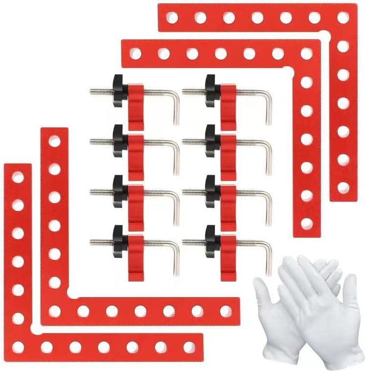 Miniatura 9 de Abrazaderas de esquina de 90 grados para carpintería, herramienta cuadrada de 5.5 x 5.5 pulgadas, herramienta cuadrada de aleación de aluminio,