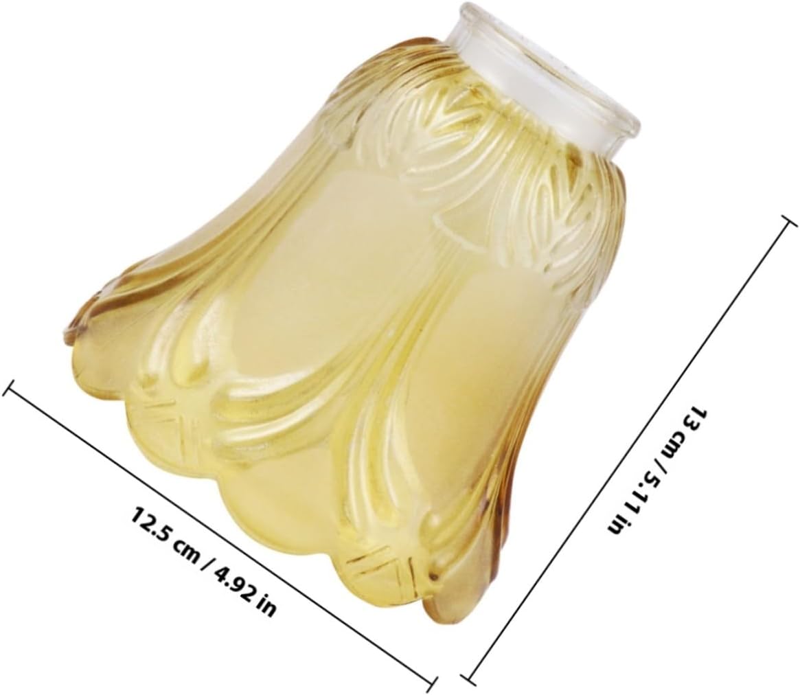 Golden Transparent Glass Lamp Shade Replacement Elegant Household Cover for Table Lights Suitable for Living and Bedroom Ambiance