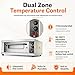 3200w Electric Pizza Oven Commercial Countertop - Dual Control Professional Pizza Maker Machine, 50-350°c Stainless Steel Deck Toaster Oven with 60-Min Timer for Gastro Pub Restaurant Home