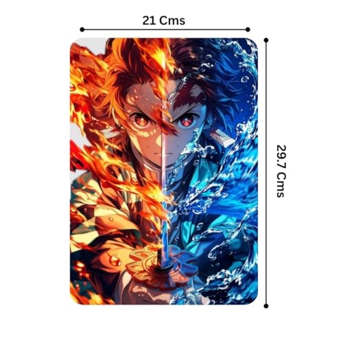 Image of Zesta Bathroom Decor Items Washroom Decor Tin Sign | Aesthetic Posters Wall Poster for Bedroom | Magnetic Cafe Decoration Items / Restaurant Decorations Items | Quirky Home Decor Bar Accent (Demon Slayer (5))