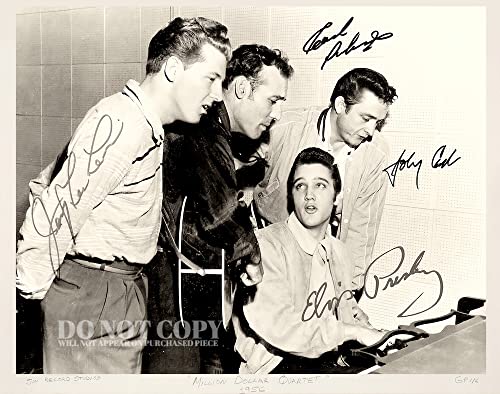 Foto de Sun Records 1956 del Cuarteto del Millón de Dólares, póster artístico para salón de 11x14