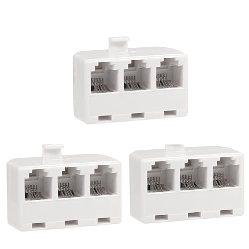 Miniatura 8 de Vthahaby Adaptador de pared de teléfono con conector dúplex de 1 a 2 conectores modulares de pared, adaptador de convertidor RJ11, divisor para