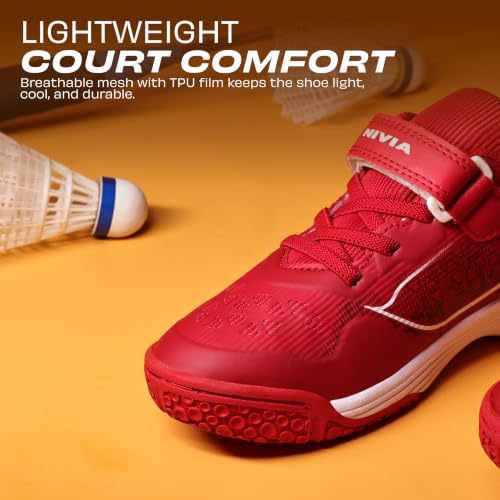 Image of Nivia Hy-Court 3.0 Kids Indoor Court Shoes, Lightweight Non-Marking Badminton Shoes with Cushioned Comfort & Durable Grip for Juniors