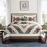 L'IRISDOM Quilt King Size - 100% Cotton Quilted Coverlet Set Patchwork Reversible Comfortable Bedspr