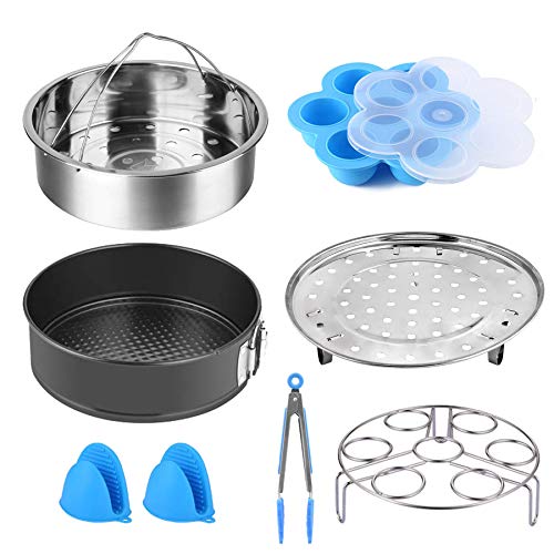 Price comparison product image Pressure Accessories Set 8 Pcs Pressure Cooker Accessories Fit 5 6 8Qt Steamer Basket Springform Pan,  Egg Bites Mold,  Egg Steamer Rack,  Kitchen Tongs