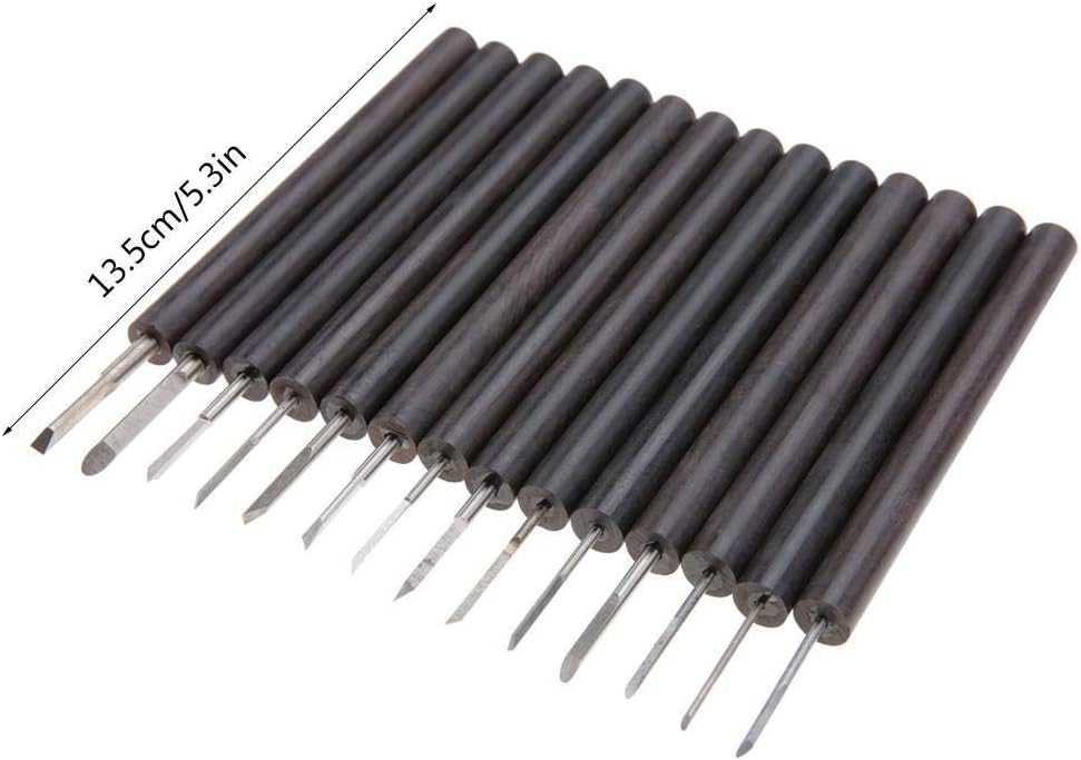 14Pcs Wood Carving Chisel Set Hand Carving Tools for DIY Woodworking Engraving Kit with Knife