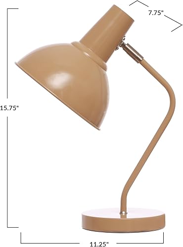 Miniatura 5 de Bloomingville Lámpara de mesa articulada de metal de 11.25 pulgadas con interruptor en línea para bombilla de 40 vatios máximo, color desnudo