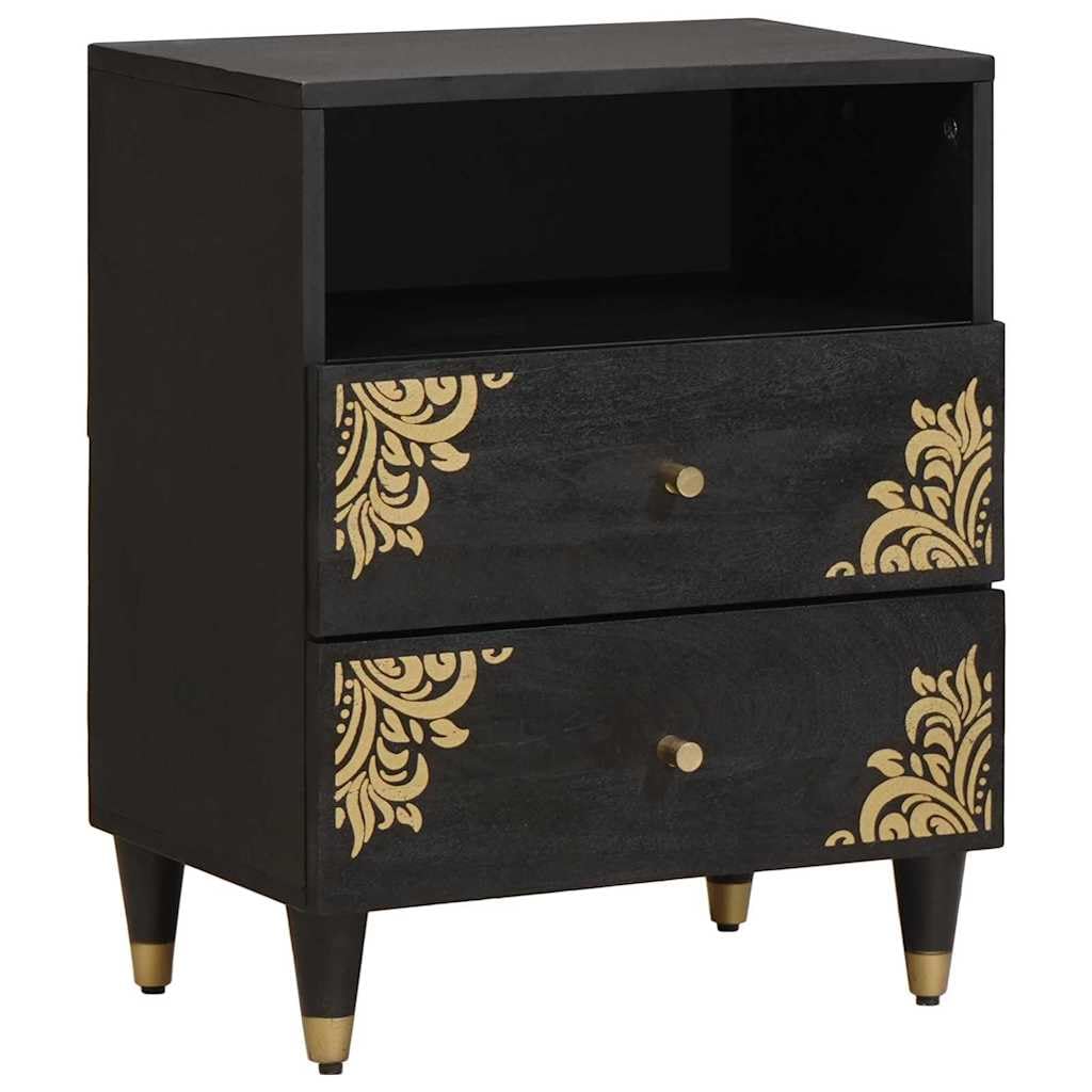 Petit meuble de rangement pour chambre et salon en bois de mangue noir