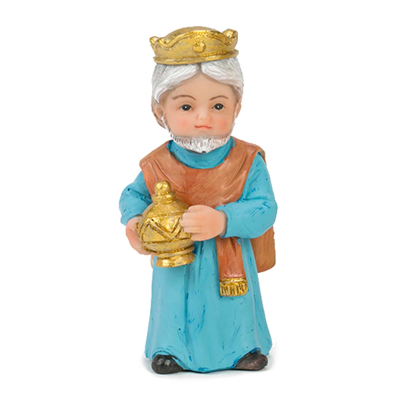 Acan Tradineur - Statuetta di Re Magi Adorabile, in Marmolina, ideale per presepe natalizio, statuette decorative, nascita, presepe - 8 x 5 x 3 cm