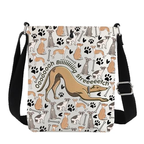 MYSOMY Greyhound Crossbody Bag Whippet Galgo Lurcher Owner Gifts Sighthound Dog Gifts Greyhound Shoulder Bag (oooooooh CB2)