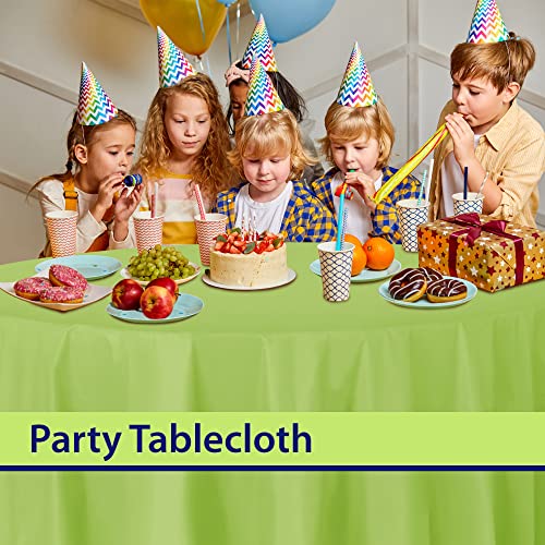 Image of Party Dimensions Lime Green Disposable Plastic Tablecloth for Round Tables (36 Pack) Table Cloths for Parties, Events & Weddings, Indoors & Outdoors, 84 inches, Plastic Table Cover