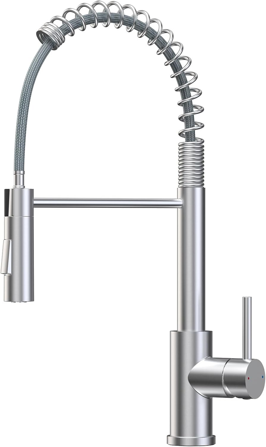Product image of CECIPA Wasserhahn Küche, Hochdruck Küchenarmatur Mit Herunterziehbare Brause, Mischbatterie Küche Zwei Sprühfunktionen, Hoher Bogen Spültischarmatur 360° Drehung, Edelstahl Gebürstet