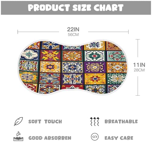 Kigai Mexican Tile Baby Burp Cloths Extra Soft and Absorbent Burping Rags Cotton Burping Clothes Baby Washcloths for Newborn Boys Girls - 1 Pack4