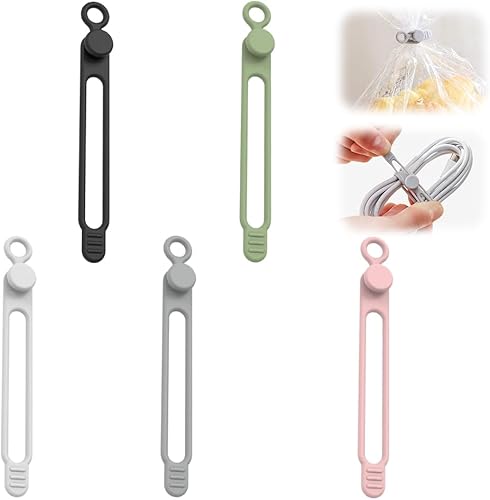 Organizador de cables de datos, organizador de auriculares de silicona, organizador de cables reutilizable, organizador de cables elástico multiusos