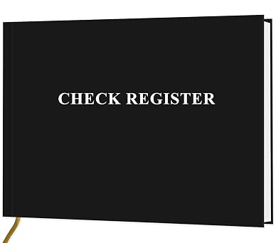 Check Registers for Personal Checkbook - 7" x 10" Checkbook Register for Personal Checkbook, Expense Ledger Book for Personal and Small Business, Black