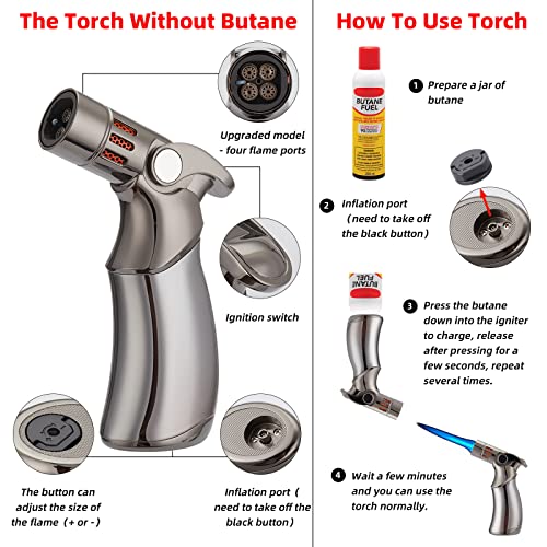 Smlpuame Cocktail Smoker Kit With Torch, Old Fashioned Bourbon Whiskey Drink Smoker Kit With Four Kinds Of Wood Chips (No Butane)-Father's Day Gift #TOP1