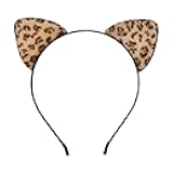 ShiQiao Spl Halloween Headband Hairband Gifts for Women Leopard Cat Ears Headband for Girls Cheetah Kitten Ears Hair Bands Hoops Halloween Cosplay Costume Hair Accessories Animal Ear Headpiece