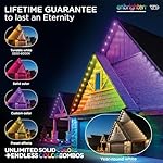 Enbrighten Eternity Permanent Outdoor Lights, 100ft with 72 RGBWIC LEDs, Smart Eave Lights, Endless Light Colors, Daily and Accent Lighting, IP67 Waterproof, Compatible with Alexa, Google Home, 82730 - Image 3
