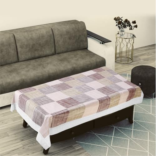 Image of Dakshya Industries PVC Waterproof Center Table Cover 40 x 60 Inch | Rectangle Coffee Table Cover | Spill Proof Oil Resistant Dustproof Heat Resistant Wipe Clean