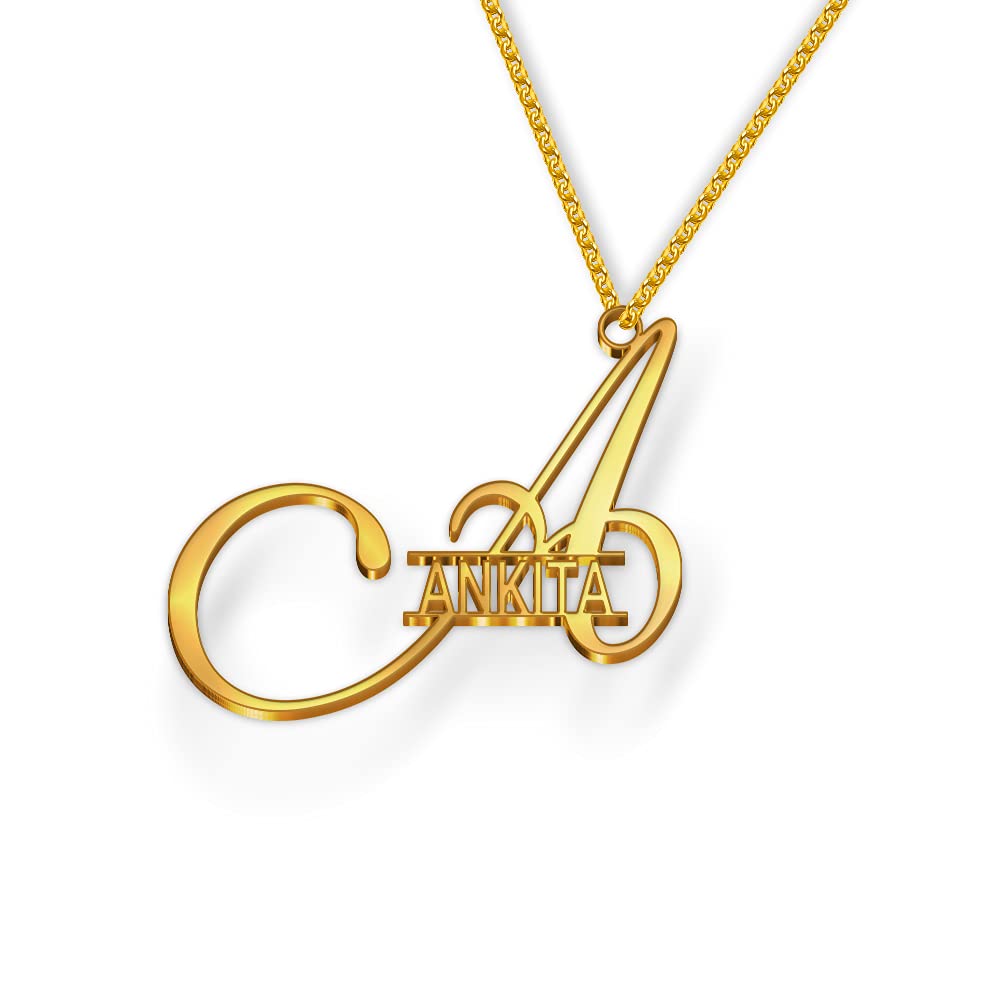 Chain Pendant Ankita Name Necklace DREAMRAX Ankita Cursive Gold