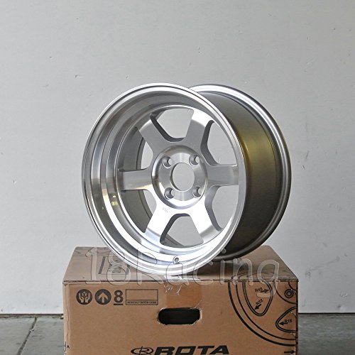 4 PCS ROTA GRID V 15X8 PCD:4X100 OFFSET:0 HB67.1 FULL POLISH SILVER