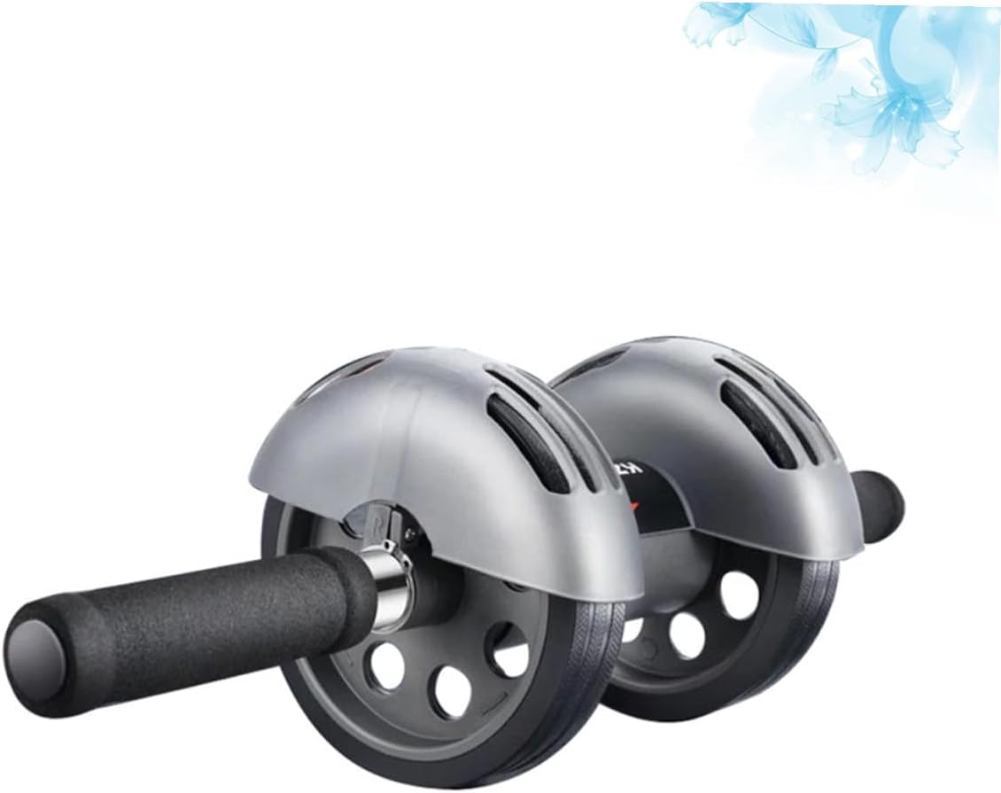 FAVOMOTO Two-wheeled Abdominal Muscle Roller with Brake Bounce Design and Thickened Rubber Rim Non-slip Handles Fitness Equipment for Home Gym Stomach Workout and Core Strengthening