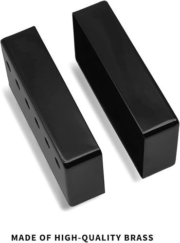 Miniatura 2 de Cubierta Humbucker para guitarra Humbucker cromada 502.047 in, se adapta a la mayoría de Epiphone Les Paul, 2 piezas (negro)