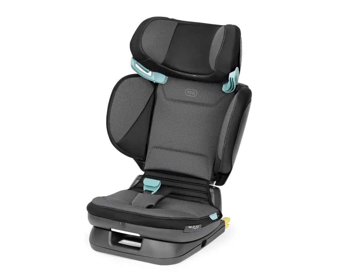 PEG Viaggio Flex Seggiolino Auto ISOFIX con Tecnologia Avanzata, Reclinabile, Pieghevole, Schienale Rinforzato, per Bambini da 100 a 150 cm (3-12 anni), 15-36 kg, Crystal Black
