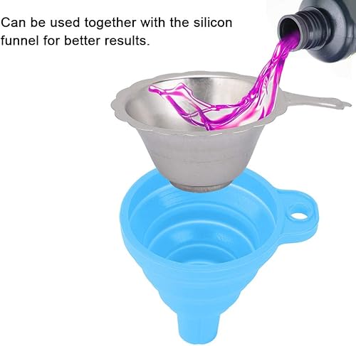 Miniatura 2 de Diyeeni - Embudo de filtro para impresora 3D, material de metal plateado, se puede utilizar junto con el embudo de silicona, diseño compacto y fácil