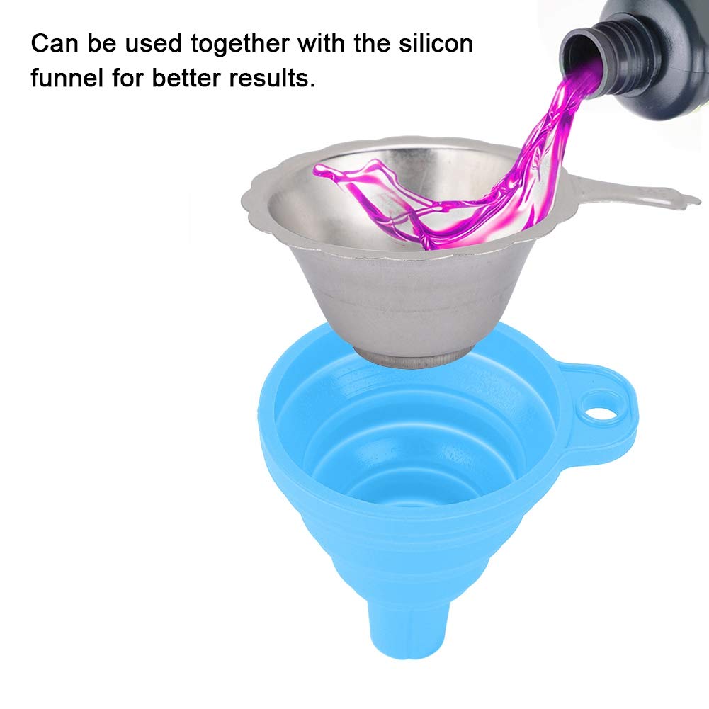 Filter Funnel 3D Printer Accessories Silver Metal Filter Funnel Can be Used Together with The Silicon Funnel,Compact Design and Easy to use