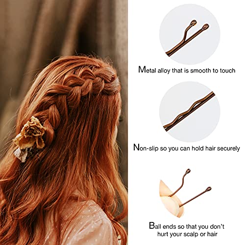 HOYOLS Bobby Pin Premium Metallic Crimped Grip, Secure Hold Wavy Slide Proof Hairpins for Women Hair Accessories 100 Count - Image 3