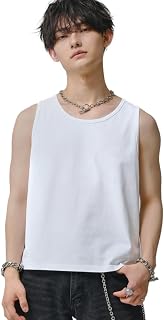 [SWANUNION] 日本製 SUI タンクトップ 短丈 ショート丈 Tシャツ メンズ 無地 厚手 クロップド 着丈 丈 短め 綿100