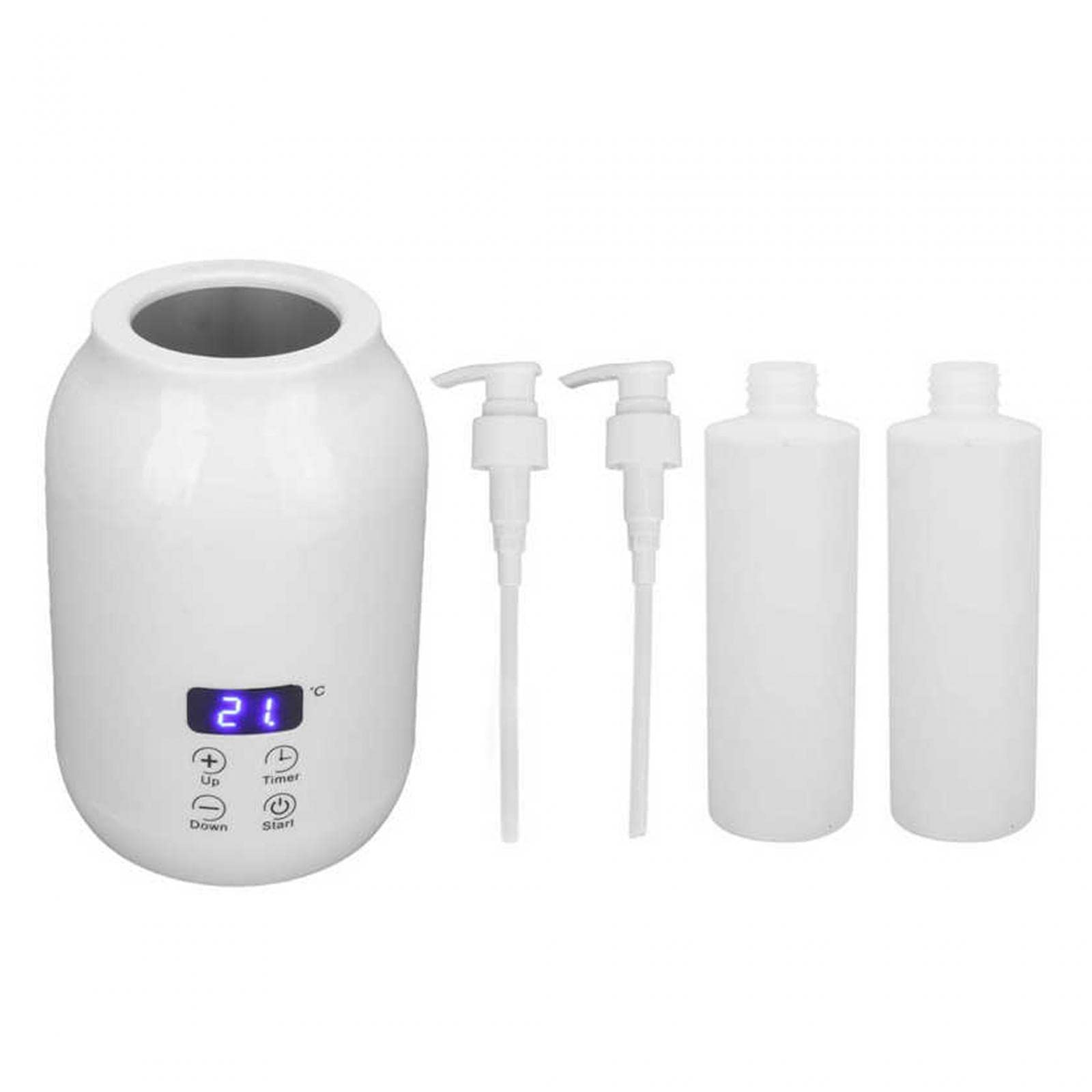 TISHITA Massageölflasche Massageölheizer Cremeflaschenwärmer Lotioncreme Heizgerät Temperaturverstellung Tragbar für Entspannungssitzungen Körperpflege, Weiß