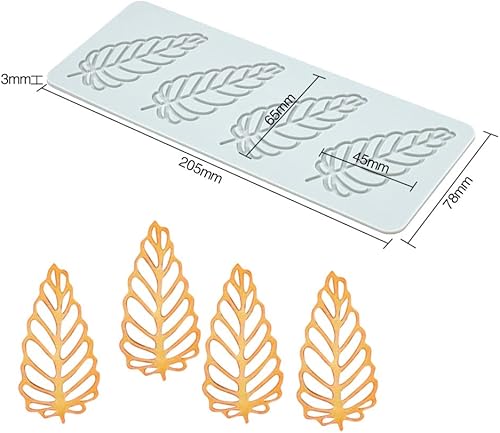 Miniatura 3 de Hojas de árbol huecas de silicona de helecho, pteridófito, molde de fondant de caramelo de chocolate, molde de silicona de loto 3D, molde de arcilla