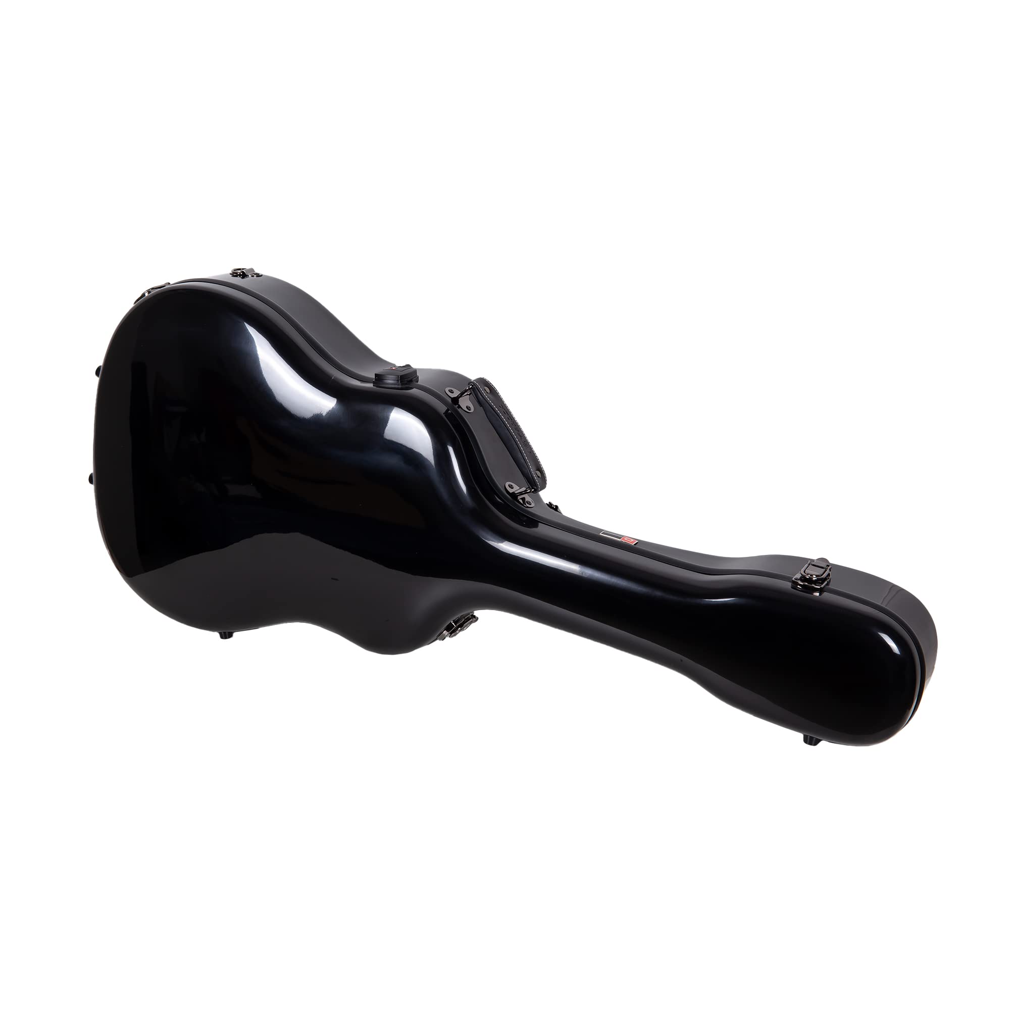 Crossrock Fiberglass Jazz Guitar Case - Fits 17" Lower Bout Arch Top Jazz Acoustic Guitar - Padded Straps, Interior Compartment, Fixed & Removable Paddings - Includes TSA Lock - Black(CRF2020JA17BK)