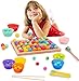 Holz Clip Beads Brettspiel,Early Education Puzzle Brettspiel,Holz Go Spiele Set,Wooden Go Games Set,Montessori Pädagogisches Holzspielzeug,Puzzle Brettspiel,Holz Go Spiele Set (B)