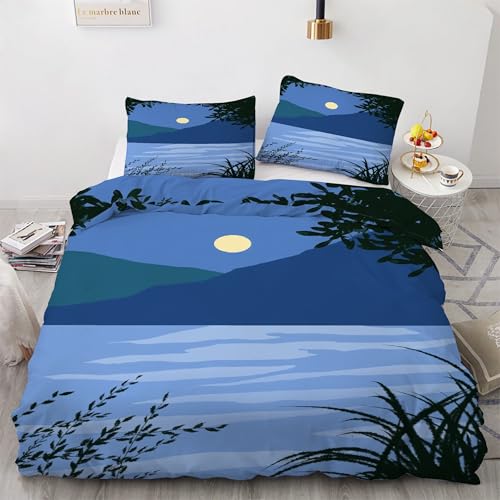 Housse de couette en microfibre douce anti-plis ensemble de lit paysage - 2