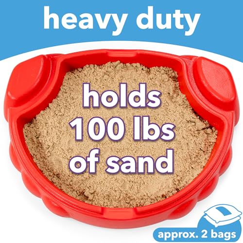 Image of Simplay3 Coastal Crab Fully Assembled Sandbox for Kids, Toddler Outdoor Sand Box with Lid for Playground, Backyard, Ages 1.5 to 5 Years, Made in USA, Red