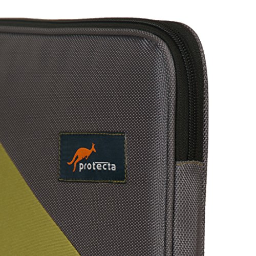 Image of Protecta Knighted Laptop Sleeve for MacBook Air /MacBook Pro Retina & Other 13 Inch Slim Profile Laptops (Grey & Green) - Elementary Series