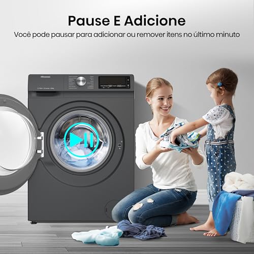 Hisense Lava e Seca, 13kg Lavagem/8kg Secagem, Steam, 13 Programas, Motor Inverter, Painel Touch, Titanium WD13X - 127V - Imagem 8