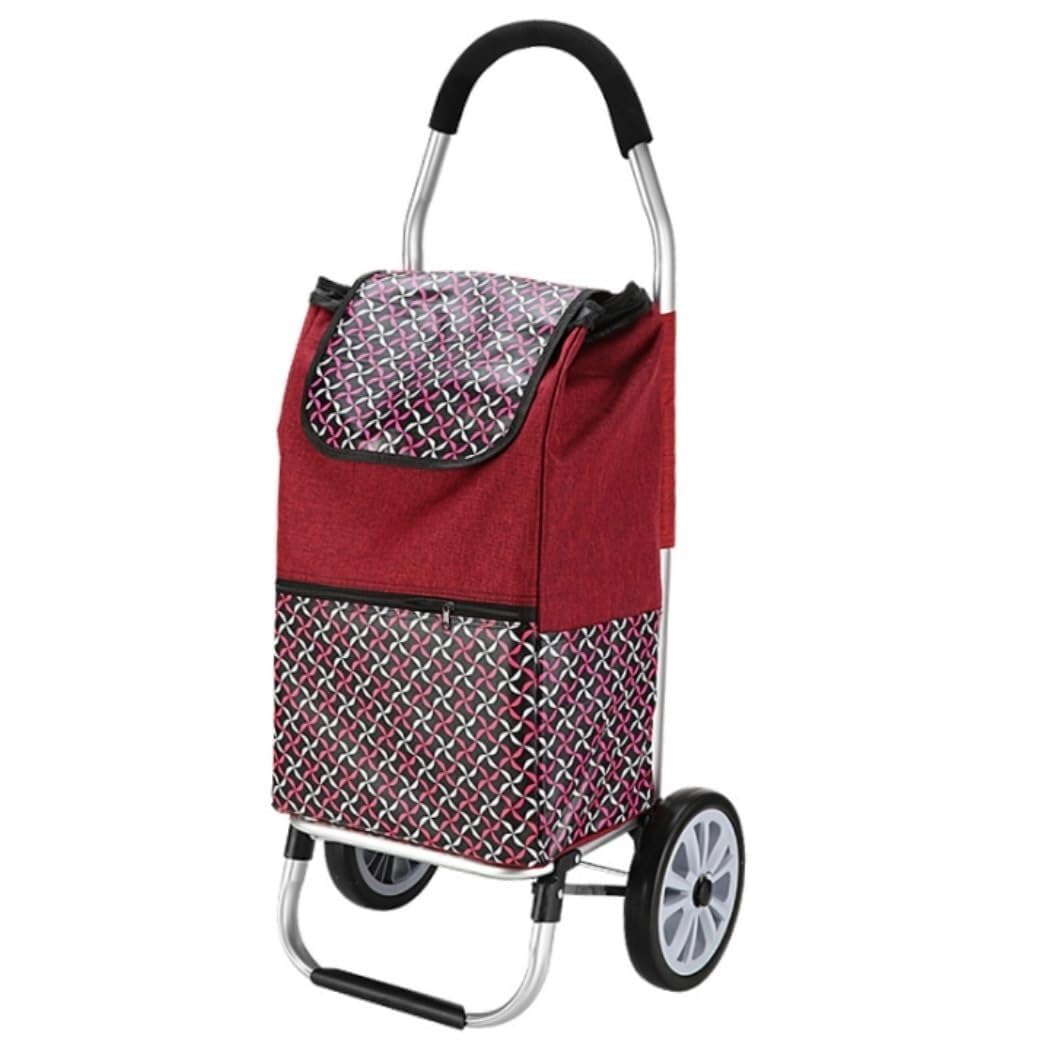 Folding Trolley Cart Folding Shopping Lightweight Trolley with Large Capacity Bag Foldable Grocery(B)