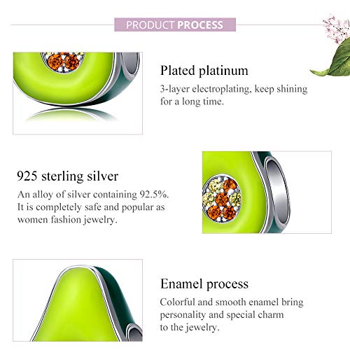 Image of Fruits Charm 925 Sterling Silver Watermelon, Apple, Banana, Pineapple, Avocado Beads - Fruit lovers
