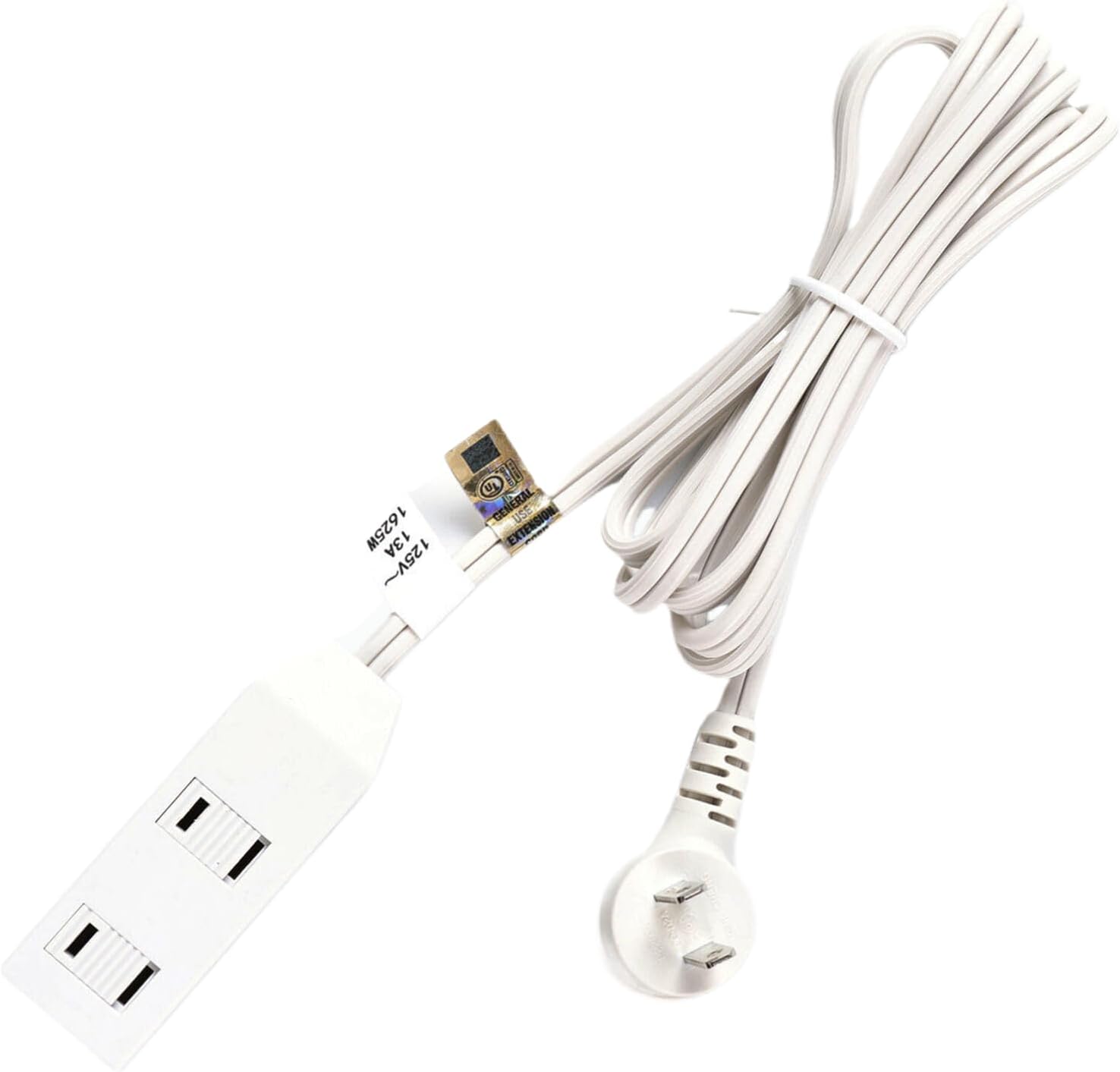 3-Pack 16 AWG 2 Prong Extension Cord 6 ft, 13A 3-Outlet Extension Cords 3 Polarized Outlets with Safety Slide Windows, 13 Amp, 1625 Watts, White