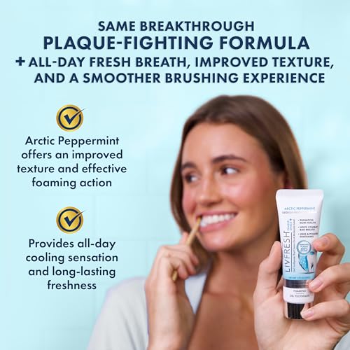 Image of LIVFRESH Toothpaste Gel, Clinically Proven to Remove Plaque 250% Better, Does Not Irritate Gums, Reduces Tartar Buildup, Fights Bad Breath, Lasting Cooling Effect, SLS Free, Arctic Peppermint
