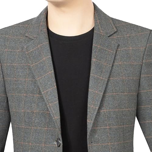 Men's Plaid Slim Blazers Business Casual Spring Autumn Suit Jacket Casual Sport Coat2