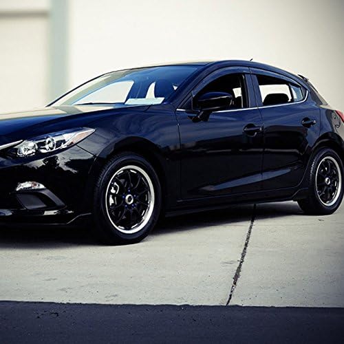 WellVisors Window Visors Compatible with 14-17 Mazda 3 Door Rain Guards Wind Deflectors