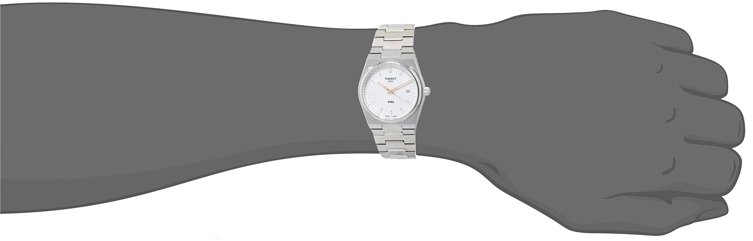 Montre Tissot PRX acier cadran blanc