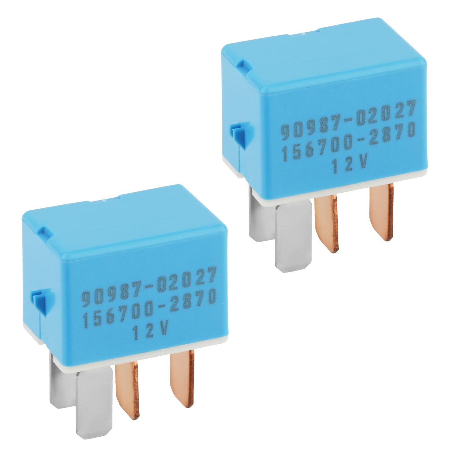 2 Pcs 4 Pin Relays, Automotive Replacement Electrical System AC Clutch A/C Relays 90987-02027 Relay 90080-87026 Relay Suitable for 1997-2014 Toyota